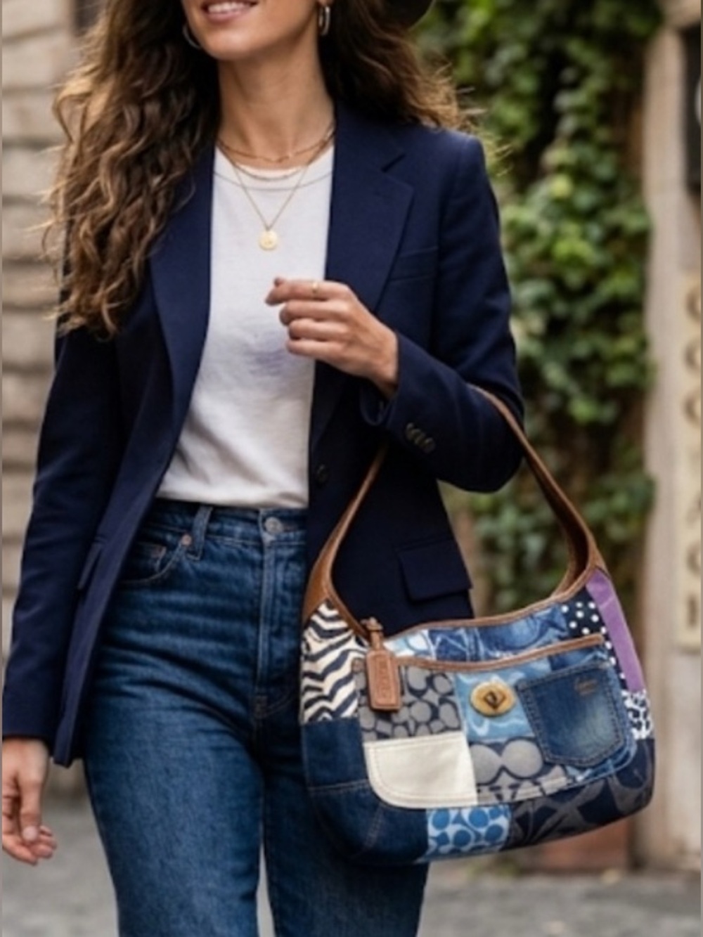 💙2007 Limited Ed Series Coach XL Ergo Denim Patchwork